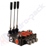 product 120 liter monoblock control valve, 3P120 , three spools , G 1" , open center spool thumb