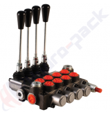 product 50 liter monoblock control valve with metering curve, 4Z50 , four spools , G 1/2" , open center spool thumb