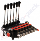 product 80 liter monoblock control valve with metering curve, 6Z80 , six spools , G 1/2" , open center spool thumb