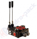 product 120 liter monoblock control valve, 2P120 , two spools , G 1" , open center spool thumb